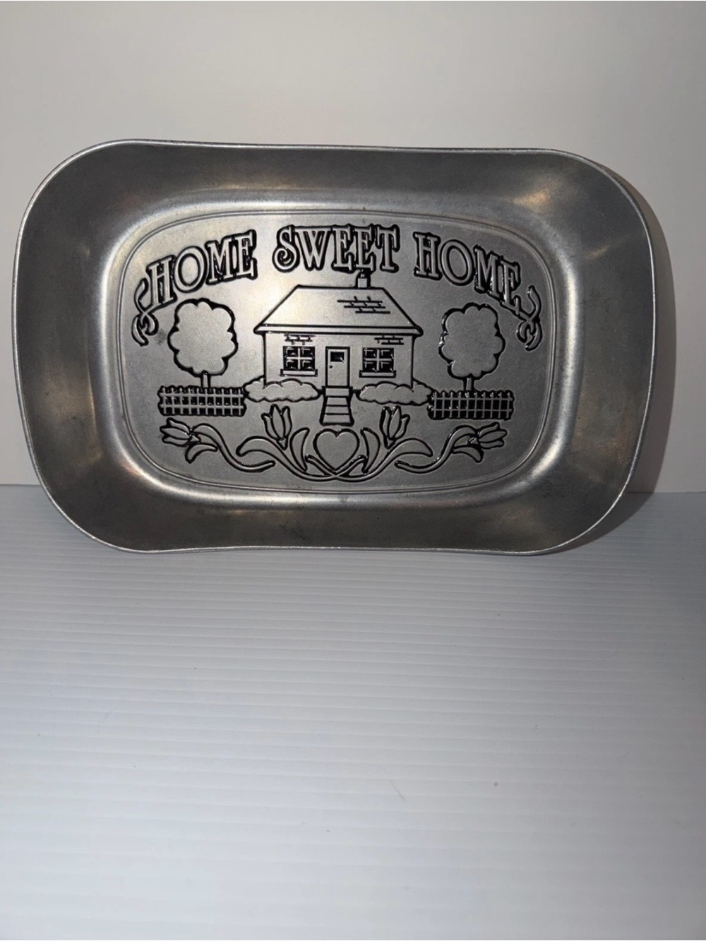 Wilton Armetale Pewter Tray, Home Sweet Home Pattern